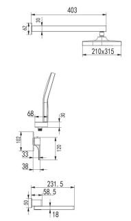 Душевая система Rose R1035 хром